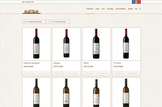 Izrada online shopa (Online prodavnice) za vinariju